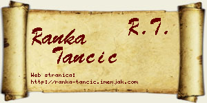 Ranka Tančić vizit kartica